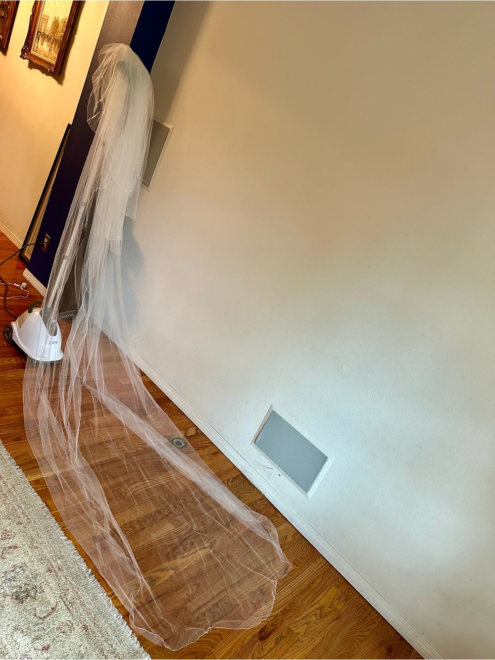 Sheer White Bridal Veil with Swarovski crystals